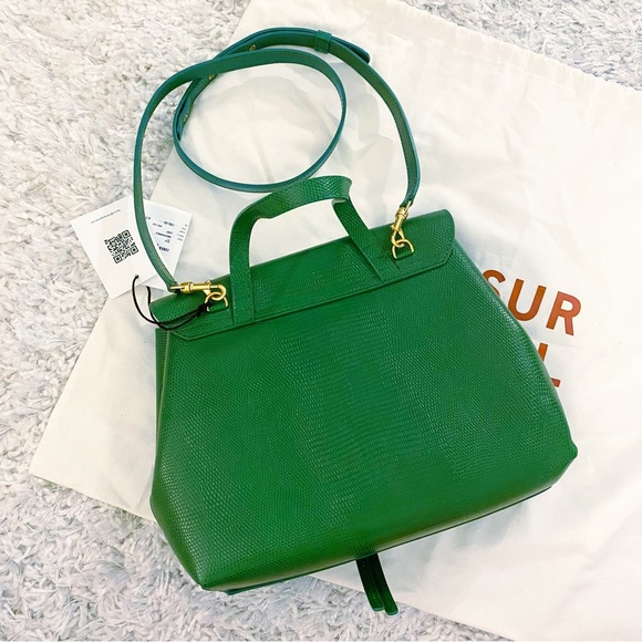 Mansur Gavriel Soft Lady Lizard Embossed Leather Crossbody Bag NWT Leaf Green - Picture 7 of 9